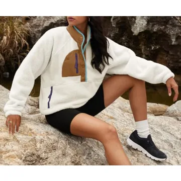 Yanekop Women’s Cozy Fleece Pullover - Stylish Jacket with Pockets