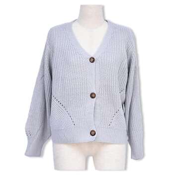 Angashion Women's V Neck Button Down Long Sleeve Knit knitted cardigan Sweaters