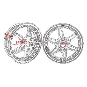 HEINMO Motorcycle Modified Tire Wheel Hubs Rims Kit CNC Aluminum Sprint Wheels Boss Parts For Sprint Primavera 50 150 Sprint150 GTS GTE GTV 125 200 250 300 (For GTS/GTE/GTV Series)