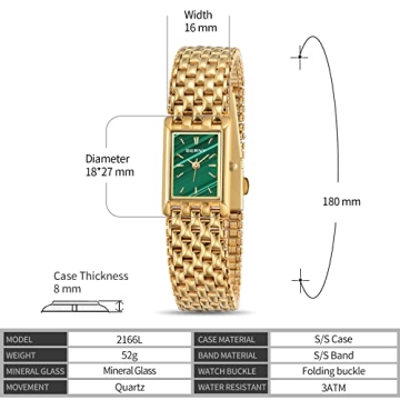 Luxury BERNY Gold Watch for Women with Adjustable Band