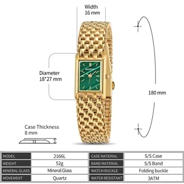 Luxury BERNY Gold Watch for Women with Adjustable Band