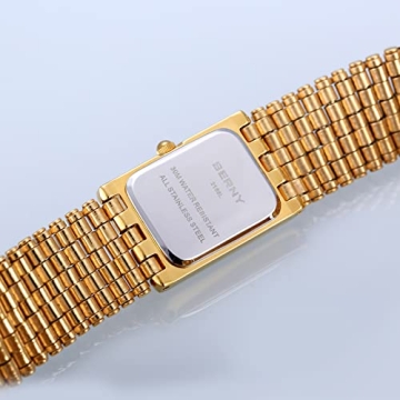 Luxury BERNY Gold Watch for Women with Adjustable Band