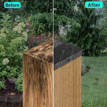 Eapele 4X4 Wood Fence Post Caps (24pcs) - Waterproof & UV-Proof