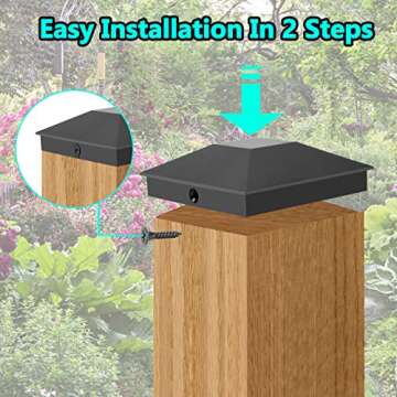 Eapele 4X4 Wood Fence Post Caps - Protect & Beautify