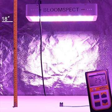 BLOOMSPECT 600W LED Grow Light: Full Spectrum with IR for Indoor Hydroponics Greenhouse Plants Veg and Bloom (60pcs 10W LEDs)