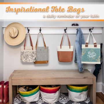 Shop Inspirational Blue Tote Bag with Bible Verse