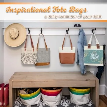 Shop Inspirational Blue Tote Bag with Bible Verse