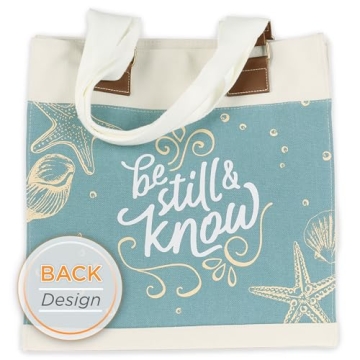 Shop Inspirational Blue Tote Bag with Bible Verse