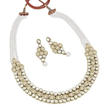 Aheli Wedding Wear Indian Kundan Beaded Necklace Earring Set Ethnic Traditional Jewellery for Women ...