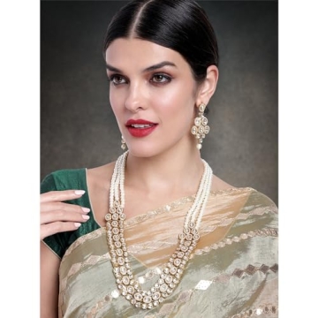 Elegant Aheli Kundan Necklace Earring Set for Women