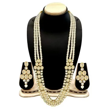 Elegant Aheli Kundan Necklace Earring Set for Women