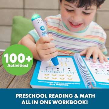 Educational Insights Hot Dots Preschool Workbook: Reading & Math Essentials - Toddler and Preschool ...