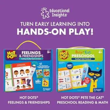 Educational Insights Hot Dots Preschool Workbook: Reading & Math Essentials - Toddler and Preschool Learning Activities, Preschool Classroom Must Haves