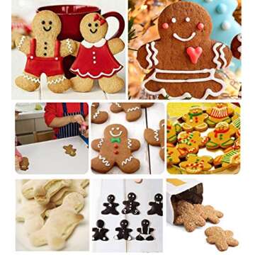 3 Piece Gingerbread Man Cookie Cutter Set for Christmas Baking