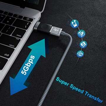 Basesailor USBC to USB Adapter 3Pack,Small USB Flash Thumb Drive to USB C Adapter,Thunderbolt 4 to U...