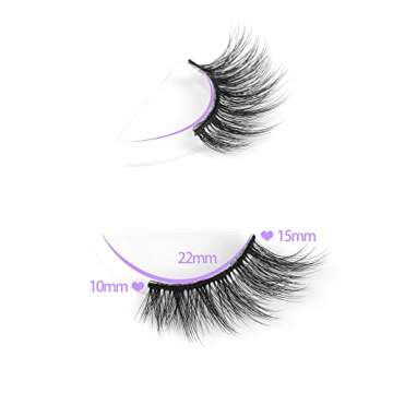 FANXITON Half Lashes Natural Look Wispy 10 Pairs Cat Eye Lashes 3D False Eyelashes Fluffy Soft 15 MM Short Faux Mink Lashes Sets Pack