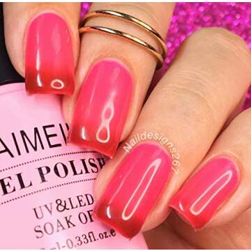 AIMEILI Temperature Color Changing Soak Off U V LED Chameleon Gel Nail Polish Set Of 6pcs X 10ml- Kit Set 15