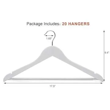 Premium White Wood Bridal Dress Hangers 20 Pack