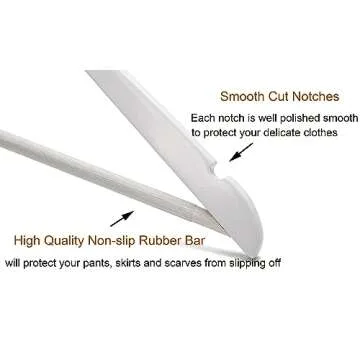 Premium White Wood Bridal Dress Hangers 20 Pack