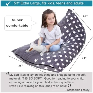 Bchway Plush Storage Bean Bag Chair for Toys & Relaxation