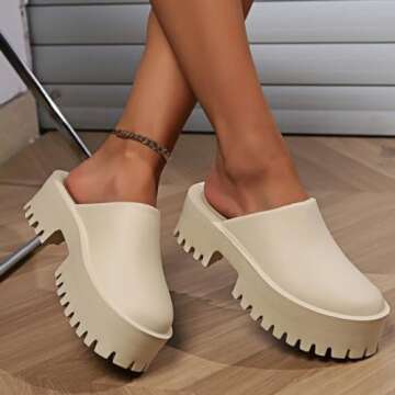 Stylish Platform Clogs Mules for Women – Comfortable & Waterproof