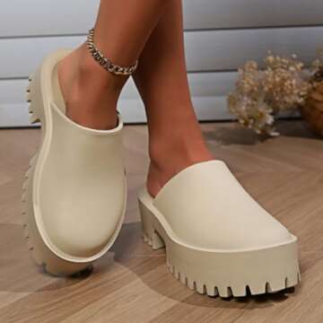 Stylish Platform Clogs Mules for Women – Comfortable & Waterproof