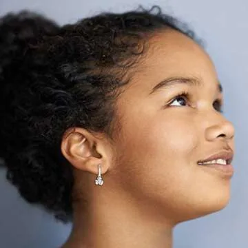 Disney Minnie Mouse April Birthstone Gold Flash Plated Stud Earrings and Silver Plated Hoop Earrings Latch Back Bundle