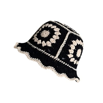 JiaTL WeyJia Knit Bucket Hat for Women Handmade Crochet Foldable Floppy Hat Fashion Cute Comfy and C...