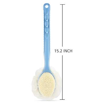 Shower Body Brush with Bristles and Loofah for Exfoliation