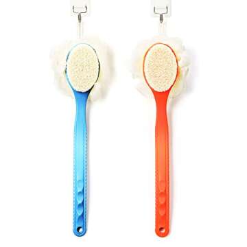 Shower Body Brush with Bristles and Loofah for Exfoliation