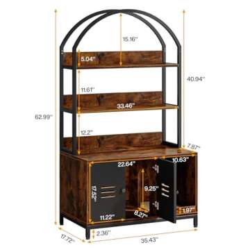 Tribesigns Litter Box Enclosure with Shelves, Hidden Cat Litter Box Furniture with Doors, Wood Cat W...