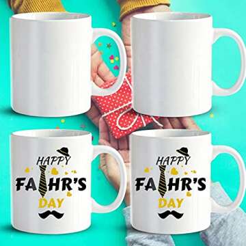 8PCS Sublimation Coffee Mug Blanks 11oz White Coffee Cup Set Ceramic Mugs for Coffee Tea Cocoa Milk,Personalized Gifts for Christmas,Halloween,Birthday,Father's Day