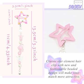 SAWINDA Star Hair Clips - Colorful Fashion Accessories