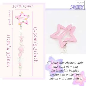 SAWINDA Star Hair Clips - Colorful Fashion Accessories