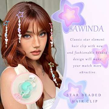 SAWINDA Star Hair Clips - Colorful Fashion Accessories