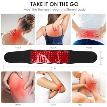 NICEUS Red Light Therapy with Pulsed and Vibrating Massage Function 3-in-1 LED Bead Red Light Therapy Belt, 660nm & 850nm Near Infrared Large Size Light Therapy for Body