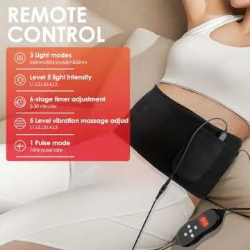 NICEUS Red Light Therapy with Pulsed and Vibrating Massage Function 3-in-1 LED Bead Red Light Therapy Belt, 660nm & 850nm Near Infrared Large Size Light Therapy for Body