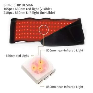NICEUS Red Light Therapy with Pulsed and Vibrating Massage Function 3-in-1 LED Bead Red Light Therapy Belt, 660nm & 850nm Near Infrared Large Size Light Therapy for Body