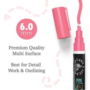 LANA & LUCA Liquid Chalk Markers - Wet Erase Marker Pens - for Chalkboards Signs, Windows, Blackboard, Glass - 6mm Reversible Tip (8 Pack) - Vintage Colors Multicolor