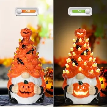 Halloween Ceramic Gnomes Tree - 8.6" Indoor Decoration