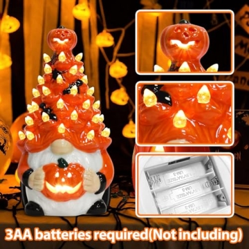 Halloween Ceramic Gnomes Tree - 8.6" Indoor Decoration