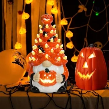 Halloween Ceramic Gnomes Tree - 8.6" Indoor Decoration