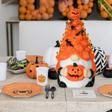 Halloween Ceramic Gnomes Tree - 8.6" Indoor Decoration