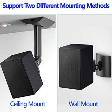 Aiweiwa Speaker Wall Mount Ceiling Speaker Mount for Samsung 9500S Rear Speaker Mount, Tilt and Swivel Adjust Speaker Mounts for Samsung SWA-9500S/ZA