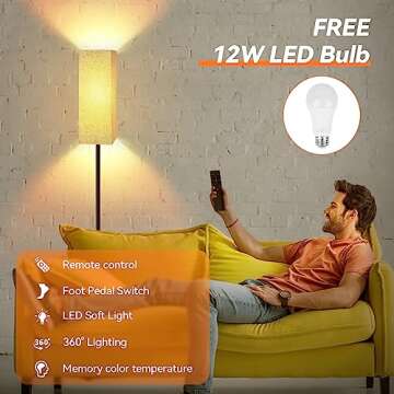 Stylish ATAEFR Floor Lamp with Smart Features and Remote