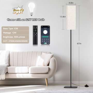 Stylish ATAEFR Floor Lamp with Smart Features and Remote