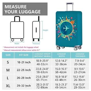 Travelkin Luggage Covers For Suitcase Tsa Approved,Suitcase Cover Protector Fit 18-32 Inch Luggage