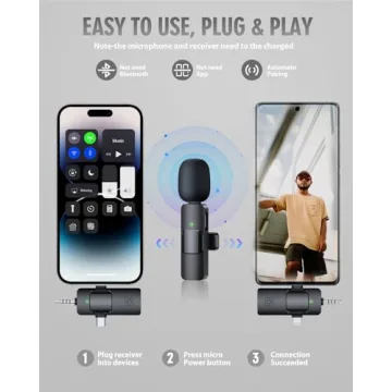 Wireless Lavalier Microphone for iPhone & Android