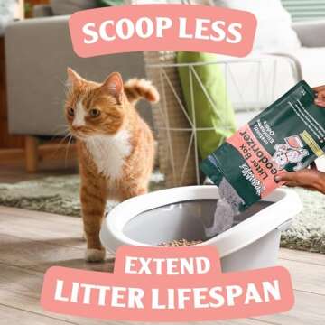 Sprinkle & Sweep Litter Box Deodorizer - Cat Litter Deodorizer Non Toxic and Safe for Kittens - Instantly Eliminates Foul Smells and Urine Odors - One Month Supply (8oz)