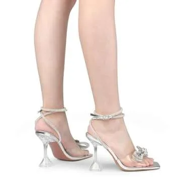 Zzheels Bowknot Clear Slingback Heels for Stylish Women